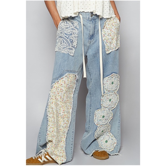 POL Denim - POL Blue Patchwork Flare Jeans